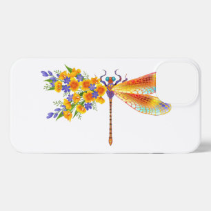 Yellow Flower Dragonfly iPhone 13 Case
