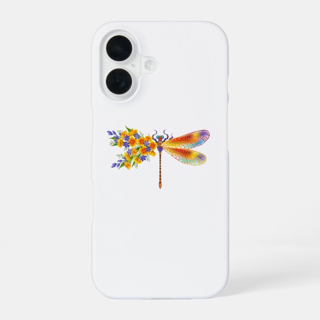 Yellow Flower Dragonfly Iphone Case (Back)