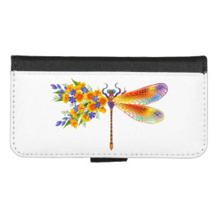 Yellow Flower Dragonfly iPhone 8/7 Wallet Case
