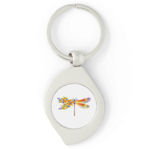 Yellow Flower Dragonfly Keychain