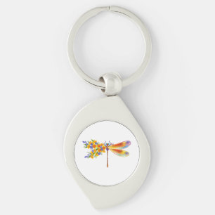 Yellow Flower Dragonfly Keychain