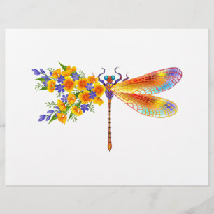 Yellow Flower Dragonfly Letterhead