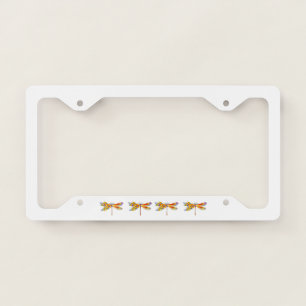 Yellow Flower Dragonfly License Plate Frame
