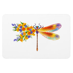 Yellow Flower Dragonfly Magnet