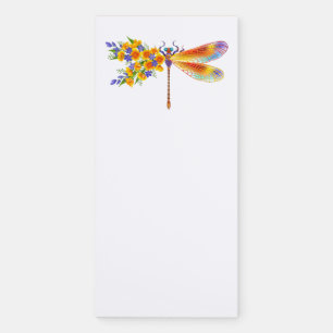 Yellow Flower Dragonfly Magnetic Notepad
