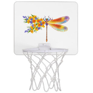 Yellow Flower Dragonfly Mini Basketball Hoop