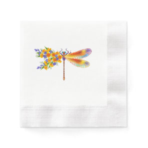 Yellow Flower Dragonfly Napkins