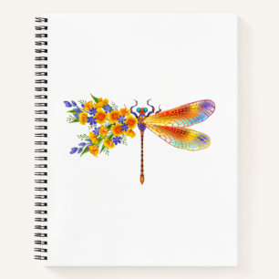 Yellow Flower Dragonfly Notebook