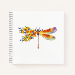 Yellow Flower Dragonfly Notebook