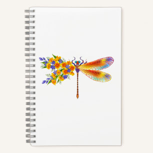 Yellow Flower Dragonfly Notebook