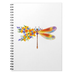 Yellow Flower Dragonfly Notebook