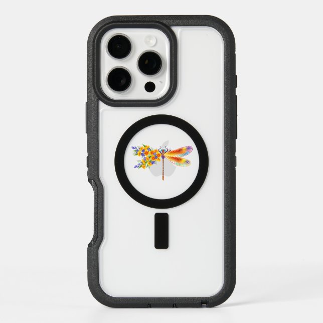 Yellow Flower Dragonfly Otterbox iPhone Case (Back)