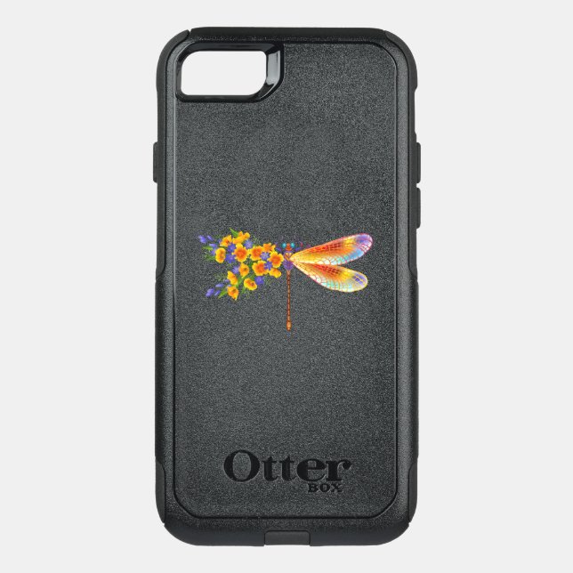 Yellow Flower Dragonfly Otterbox iPhone Case (Back)