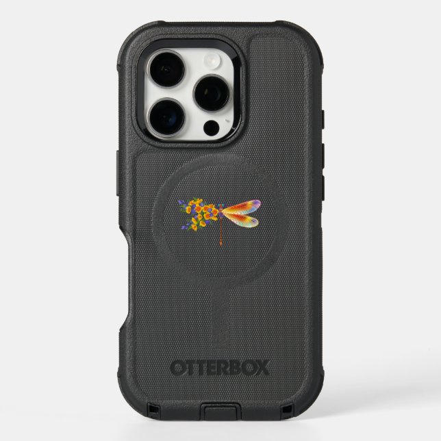 Yellow Flower Dragonfly Otterbox iPhone Case (Back)