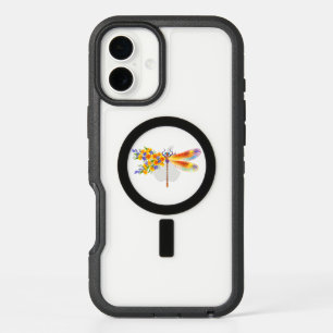 Yellow Flower Dragonfly iPhone 16 Plus Case