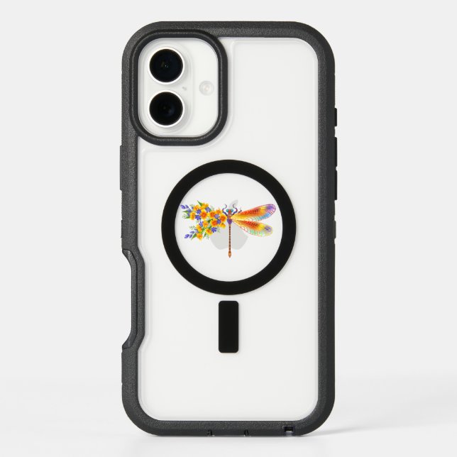 Yellow Flower Dragonfly Otterbox iPhone Case (Back)