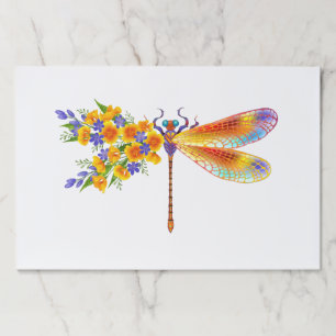 Yellow Flower Dragonfly Paper Pad
