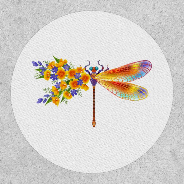 Yellow Flower Dragonfly Patch (Front)