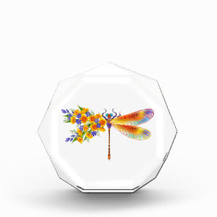 Yellow Flower Dragonfly Photo Block