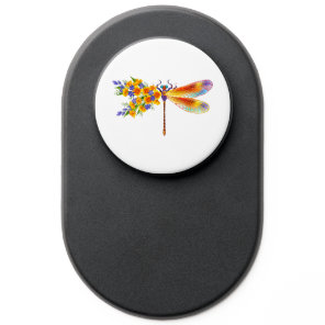 Yellow Flower Dragonfly PopSocket