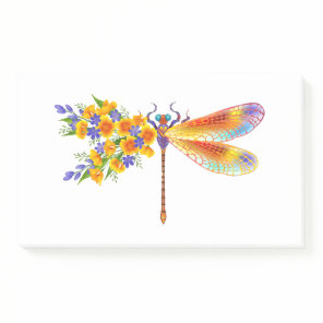 Yellow Flower Dragonfly Post-it Notes