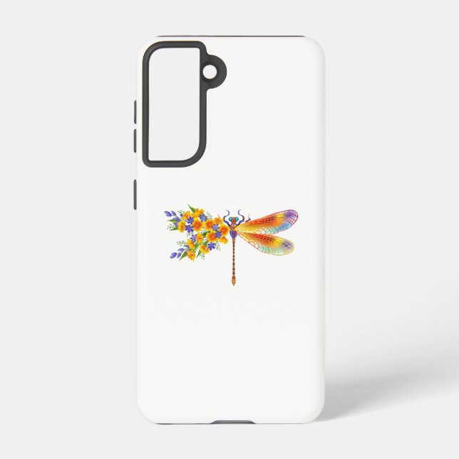 Yellow Flower Dragonfly Samsung Galaxy Case (Back)