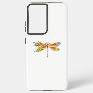 Yellow Flower Dragonfly Samsung Galaxy S21 Ultra Case