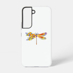 Yellow Flower Dragonfly Samsung Galaxy S22 Case