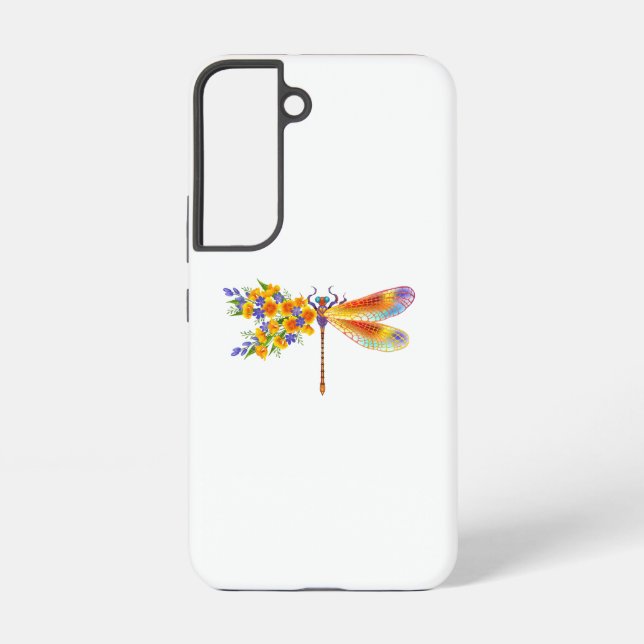 Yellow Flower Dragonfly Samsung Galaxy Case (Back)