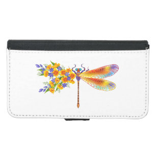 Yellow Flower Dragonfly Samsung Galaxy S5 Wallet Case