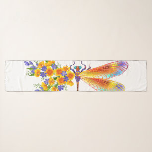 Yellow Flower Dragonfly Scarf
