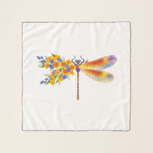 Yellow Flower Dragonfly Scarf
