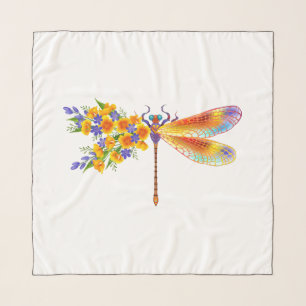 Yellow Flower Dragonfly Scarf