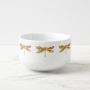 Yellow Flower Dragonfly Soup Mug