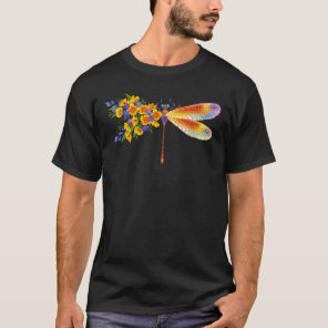 Yellow Flower Dragonfly T-Shirt