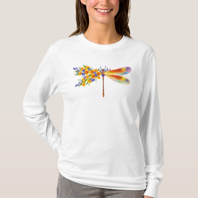 Yellow Flower Dragonfly T-Shirt (Front)