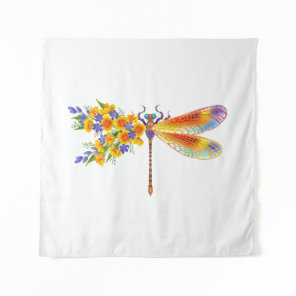 Yellow Flower Dragonfly Tapestry