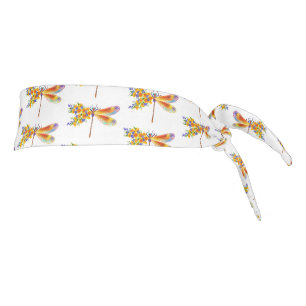 Yellow Flower Dragonfly Tie Headband