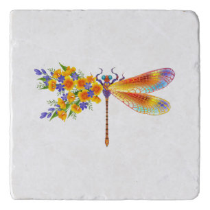 Yellow Flower Dragonfly Trivet