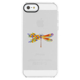 Yellow Flower Dragonfly Clear iPhone SE/5/5s Case