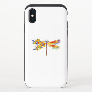Yellow Flower Dragonfly iPhone XS Slider Case