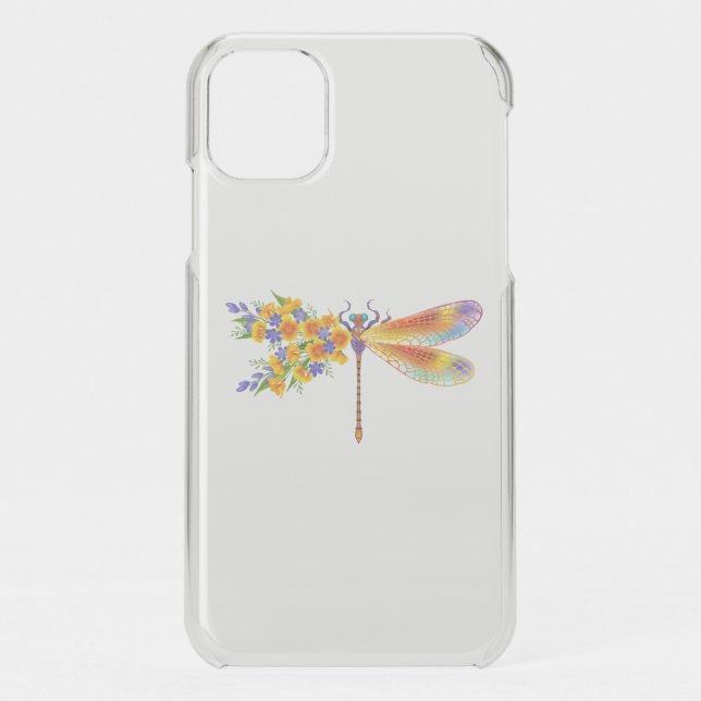 Yellow Flower Dragonfly Uncommon iPhone Case (Back)