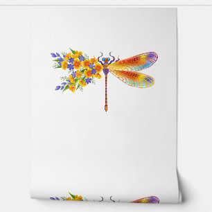 Yellow Flower Dragonfly Wallpaper