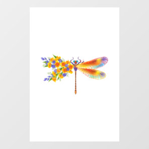 Yellow Flower Dragonfly Window Cling