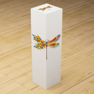 Yellow Flower Dragonfly Wine Box