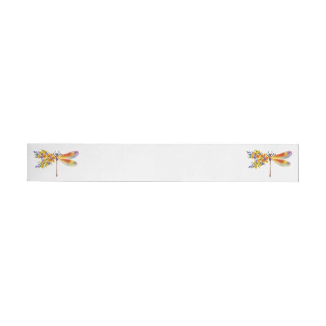 Yellow Flower Dragonfly Wrap Around Label (Individual)