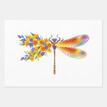 Yellow Flower Dragonfly Wrapping Paper Sheets
