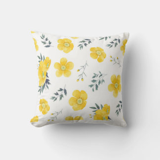 yellow flower fabric pillow design