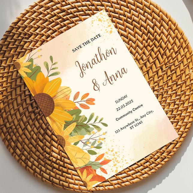 Yellow Flower Frame Wedding Invitation (Creator Uploaded)