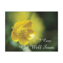 Yellow Flower Get Well Postcard
